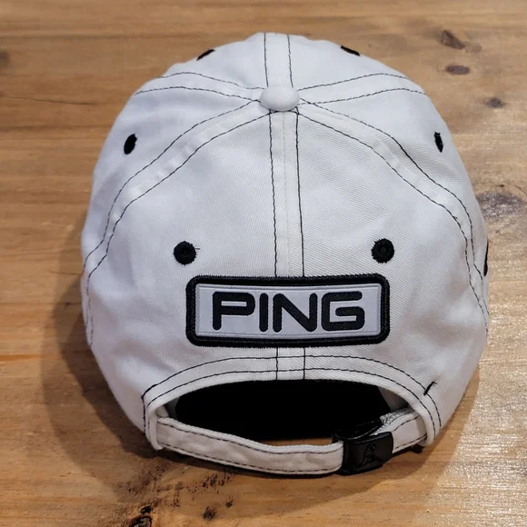 Ping G10 Hat Strap Back White Black Spell Out Golf Club Cotton Dad One Size - Picture 3 of 9